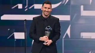 Lionel Messi with the FIFA The Best 2022 Award for Best Player