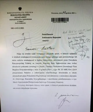 Pismo Prokuratury Krajowej do prokuratorów regionalnych