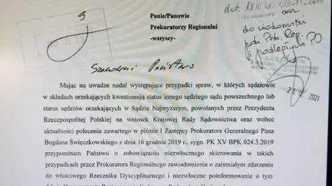 Pismo Prokuratury Krajowej do prokuratorów regionalnych