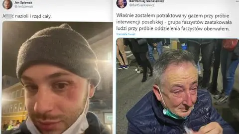 Jan Śpiewak i Bartłomiej Sienkiewicz na piątkowym proteście