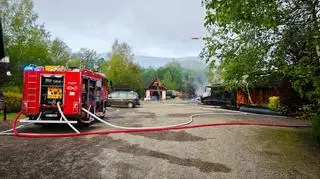 Pożar hotelu w Łodynie