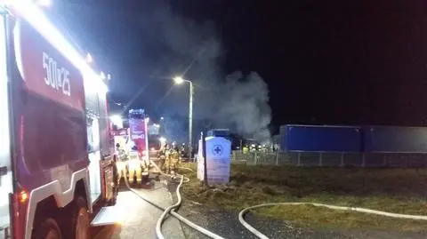 Pożar samochodów ciężarowych w Drogobyczy