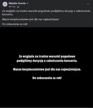 Oświadczenie organizatora ws. przerwanego konceru