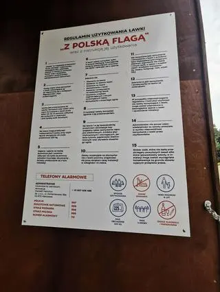 Regulamin ławki "z polską flagą"