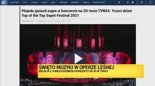 Lista gwiazd, które wystąpią podczas koncertu na 20-lecie TVN24 w Sopocie