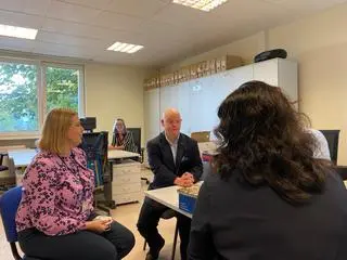 Michał Milka na spotkaniu z prezydent Gdańska Aleksandrą Dulkiewicz