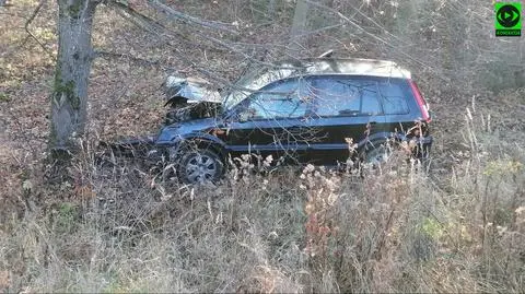 Straciła panowanie nad kierownicą, uderzyła w drzewo. Ranna kobieta i trzyletnie dziecko