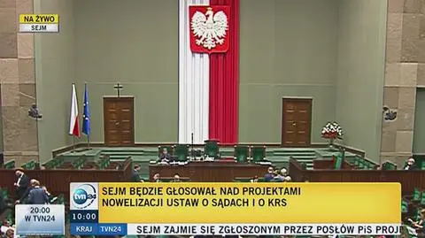 Sejm będzie głosował nad projektami nowelizacji ustaw o sądach i o KRS