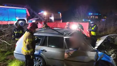 Zjechał z drogi i uderzył w drzewo. Mężczyzna nie żyje