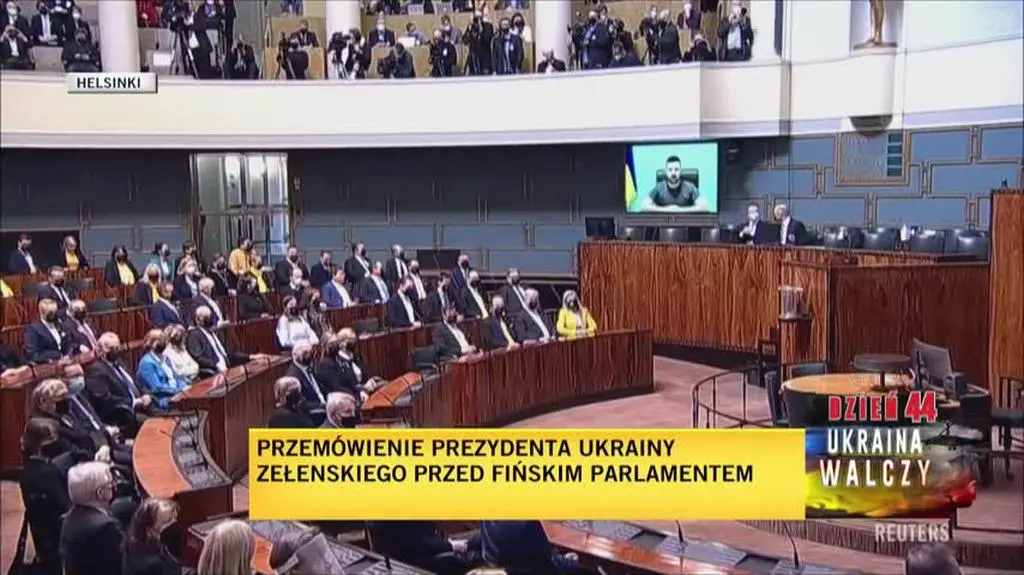 Minuta ciszy w fińskim parlamencie na prośbę Zełenskiego