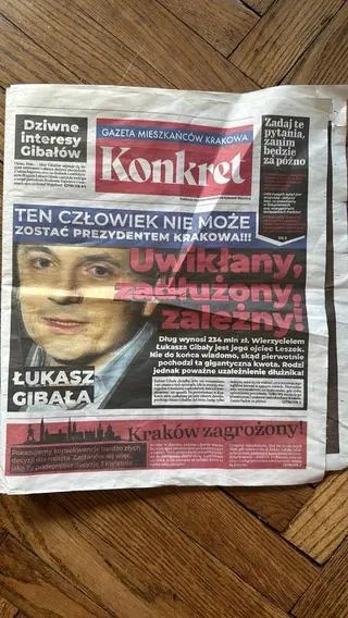 Materiały zniechęcające do głosowania na Łukasza Gibałę
