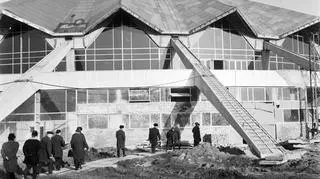 Delegacja z Charkowa wizytuje budowę Sali Widowiskowo-Sportowej Arena  w lutym 1974 r