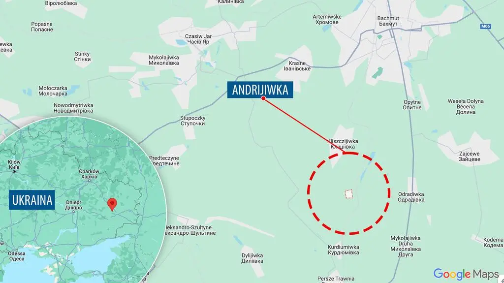 Andrijiwka na mapie Ukrainy 