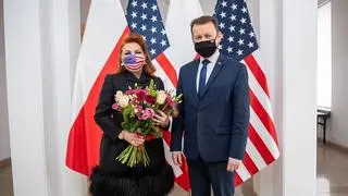Georgette Mosbacher i Mariusz Błaszczak