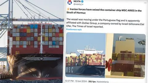 Irańczycy przejęli statek "związany z Izraelem", na pokład weszli ze śmigłowca. Izraelska armia i MSZ reagują