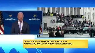 Biden wezwał demonstrantów, którzy wdarli się do Kapitolu, do wycofania się