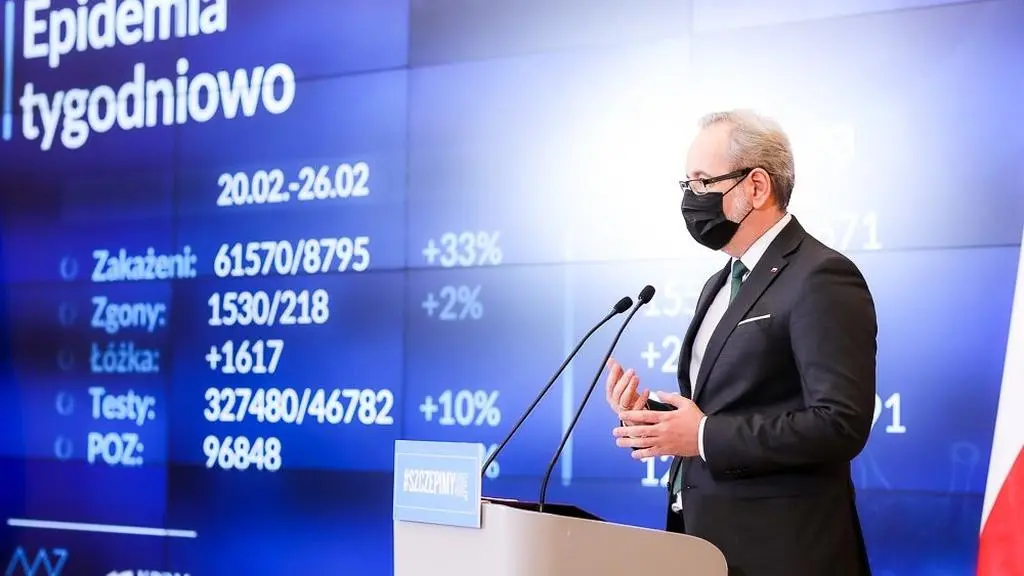 Konferencja prasowa ministra zdrowia Adama Niedzielskiego