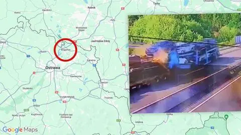 Auto zmiażdżone między ciężarówkami, jedna osoba nie żyje. Tragiczny wypadek przy granicy