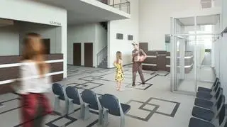 Widok na wejście do szatni 