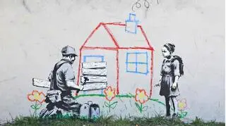 "Pastelowe wykluczenie" - to odpowiedź Banksy'ego na odmowę zaproszenia go na galę oscarową, Los Angeles 2011 