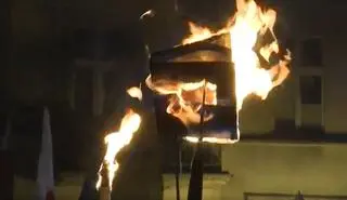Podczas demonstracji spalono kopię statutu kaliskiego