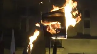 Podczas demonstracji spalono kopię Statutu Kaliskiego