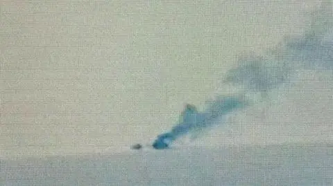 Rosyjski okręt po ataku ukraińskiej artylerii (zdjęcie z 7 marca)