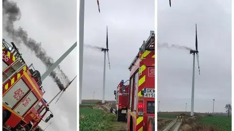 Gondola wiatrakowa w płomieniach