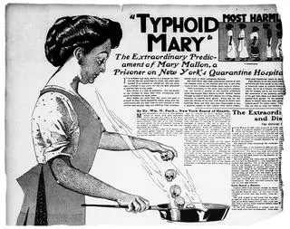 "Tyfusowa Mary" na ilustracji z gazety z 1909 roku