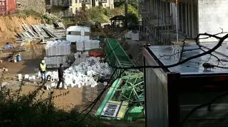 The crane collapsed at a construction site in Szklarska Poręba