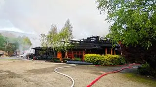Pożar hotelu w Łodynie