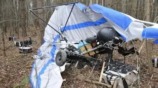 Motolotnia leciała nad drzewami