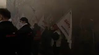 Protest górników w Warszawie