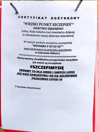 Certyfikaty ze słomianego "punktu szczepień"