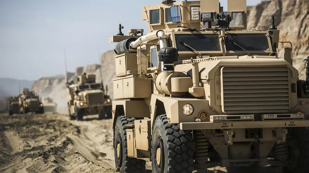 Wozy MRAP Cougar 4x4 w czasie ćwiczeń w USA (zdjęcie z 2017 roku)