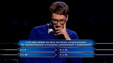 Z ilu salw składa się salut narodowy? Pytanie z "Milionerów" za pół miliona złotych