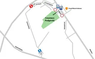 Organizacja ruchu przy Cmentarzu Podgórskim w Krakowie