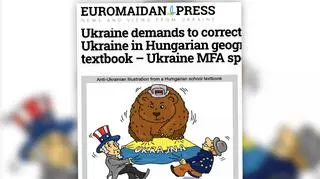 Rysunek dotyczący Ukrainy w węgierskim podręczniku do geografii