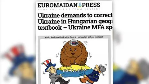 Rysunek dotyczący Ukrainy w węgierskim podręczniku do geografii