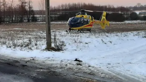 Na miejscu lądował helikopter