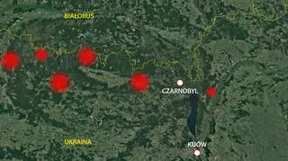 Rozprzestrzenianie się pożarów na Ukrainie (stan na  9.04)