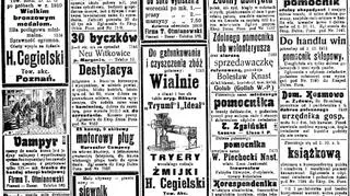 Classifieds in "Dziennik Poznański", September 7, 1911