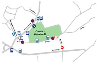 Organizacja ruchu przy Cmentarzu Grębałowskim w Krakowie