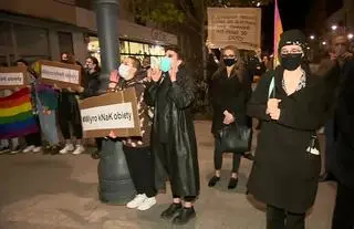 Łódź-Protesty po wyroku Trybunału Konstytucyjnego w sprawie aborcji