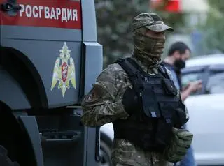 Funkcjonariusz policji na anektowanym Krymie. Wrzesień 2021 roku