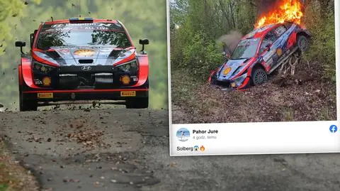Groźny wypadek w Rajdzie Chorwacji. Auto stanęło w płomieniach