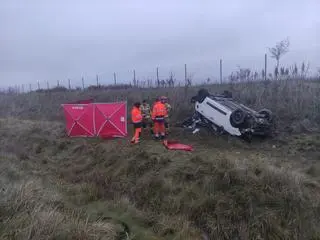 Dachowanie na A1. Nie żyje mężczyzna