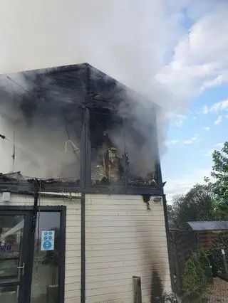 Wnętrze restauracji spłonęło doszczętnie