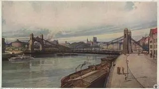 Kaiserbrücke we Wrocławiu na akwareli Carla Dennera