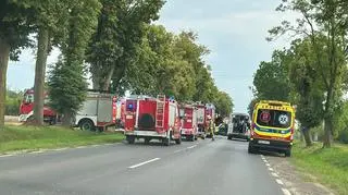Wypadek na drodze 61 w okolicach Pułtuska
